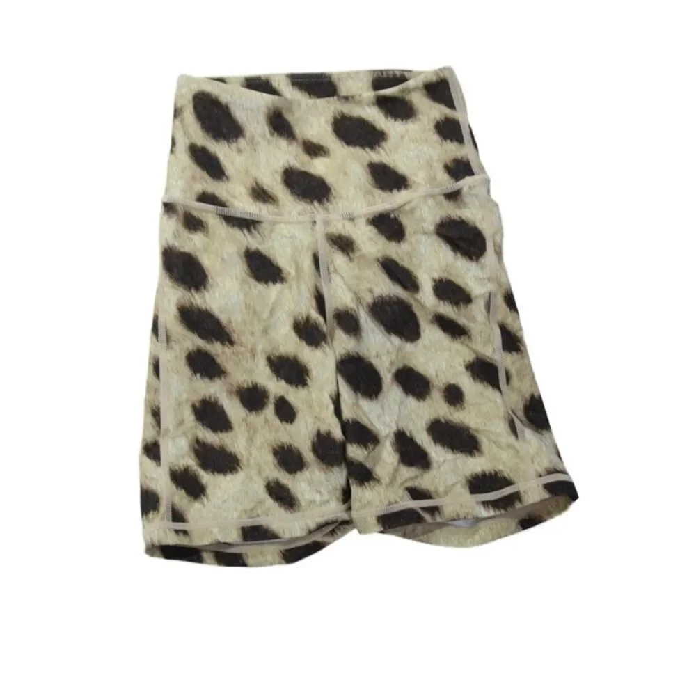We Wore What Womens Leopard Print Pull On Biker Shorts Brown Size XS